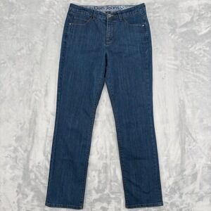 Calvin Klein Jeans Shape Women 12/32 (Fits 32x31.5) Blue Straight Leg Stretch